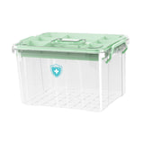 Maxbell Medical Box with Handle Stackable First Aid Box for Camping Household Travel green