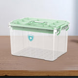 Maxbell Medical Box with Handle Stackable First Aid Box for Camping Household Travel green