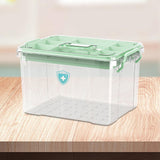 Maxbell Medical Box with Handle Stackable First Aid Box for Camping Household Travel green