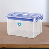Maxbell Medical Box with Handle Stackable First Aid Box for Camping Household Travel blue