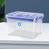 Maxbell Medical Box with Handle Stackable First Aid Box for Camping Household Travel blue
