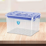 Maxbell Medical Box with Handle Stackable First Aid Box for Camping Household Travel blue