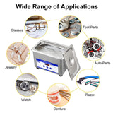 Maxbell Ultrasonic Jewelry Cleaner 40KHz Glasses Cleaning Machine for Dentures Rings