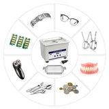 Maxbell Ultrasonic Jewelry Cleaner 40KHz Glasses Cleaning Machine for Dentures Rings