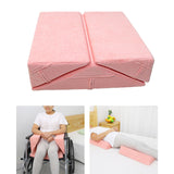 Maxbell 3 Pieces Triangle Positioning Pillow Comfortable Leg Bed Cushion Pillow Pink