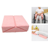 Maxbell 3 Pieces Triangle Positioning Pillow Comfortable Leg Bed Cushion Pillow Pink