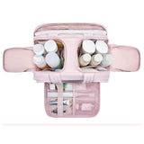 Maxbell Make up Organizer Handbag Open Toiletry Bag for Trips Outdoor Sports Holiday Pink