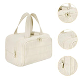 Maxbell Make up Organizer Handbag Open Toiletry Bag for Trips Outdoor Sports Holiday White