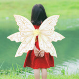 Maxbell Butterfly Wings for Women Gliiter Carnival Theme Party Butterfly Fairy Wings L Gold