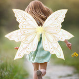 Maxbell Butterfly Wings for Women Gliiter Carnival Theme Party Butterfly Fairy Wings L Gold