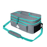 Maxbell First Aid Bag Double Layer Medication Organizer Pouch for Gym Office Camping grey