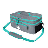 Maxbell First Aid Bag Double Layer Medication Organizer Pouch for Gym Office Camping grey