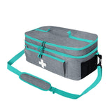 Maxbell First Aid Bag Double Layer Medication Organizer Pouch for Gym Office Camping grey