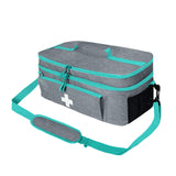 Maxbell First Aid Bag Double Layer Medication Organizer Pouch for Gym Office Camping grey