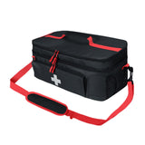 Maxbell First Aid Bag Double Layer Medication Organizer Pouch for Gym Office Camping black