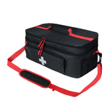 Maxbell First Aid Bag Double Layer Medication Organizer Pouch for Gym Office Camping black
