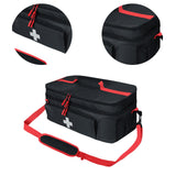 Maxbell First Aid Bag Double Layer Medication Organizer Pouch for Gym Office Camping black