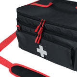 Maxbell First Aid Bag Double Layer Medication Organizer Pouch for Gym Office Camping black