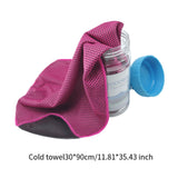 Maxbell Cooling Towel Sweat Absorbing Small-size Headband for Running Cycling Summer Rose red