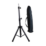 Maxbell Wig Stand Tripod Non Slip Portable Wig Head Holder for Salons Hair Extension black