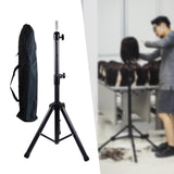 Maxbell Wig Stand Tripod Non Slip Portable Wig Head Holder for Salons Hair Extension black