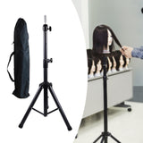 Maxbell Wig Stand Tripod Non Slip Portable Wig Head Holder for Salons Hair Extension black