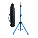 Maxbell Wig Stand Tripod Non Slip Portable Wig Head Holder for Salons Hair Extension blue