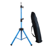 Maxbell Wig Stand Tripod Non Slip Portable Wig Head Holder for Salons Hair Extension blue