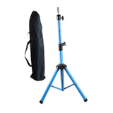 Maxbell Wig Stand Tripod Non Slip Portable Wig Head Holder for Salons Hair Extension blue