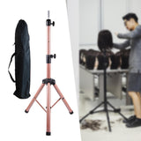 Maxbell Wig Stand Tripod Non Slip Portable Wig Head Holder for Salons Hair Extension blue