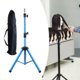 Maxbell Wig Stand Tripod Non Slip Portable Wig Head Holder for Salons Hair Extension blue