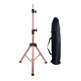 Maxbell Wig Stand Tripod Non Slip Portable Wig Head Holder for Salons Hair Extension pink