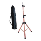 Maxbell Wig Stand Tripod Non Slip Portable Wig Head Holder for Salons Hair Extension pink