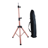 Maxbell Wig Stand Tripod Non Slip Portable Wig Head Holder for Salons Hair Extension pink