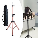Maxbell Wig Stand Tripod Non Slip Portable Wig Head Holder for Salons Hair Extension pink