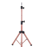 Maxbell Wig Stand Tripod Non Slip Portable Wig Head Holder for Salons Hair Extension pink