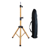 Maxbell Wig Stand Tripod Non Slip Portable Wig Head Holder for Salons Hair Extension gold