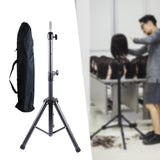 Maxbell Wig Stand Tripod Non Slip Portable Wig Head Holder for Salons Hair Extension gray