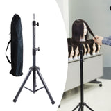 Maxbell Wig Stand Tripod Non Slip Portable Wig Head Holder for Salons Hair Extension gray