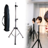 Maxbell Wig Stand Tripod Non Slip Portable Wig Head Holder for Salons Hair Extension Stainless steel