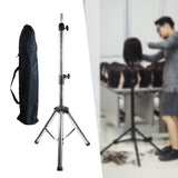Maxbell Wig Stand Tripod Non Slip Portable Wig Head Holder for Salons Hair Extension Stainless steel