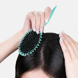 Maxbell Curly Hair Brush Portable Styling Brush for Detangling for Salon Home Travel Green