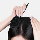 Maxbell Curly Hair Brush Portable Styling Brush for Detangling for Salon Home Travel Black