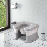 Maxbell Bathroom Squating Toilet Chair Compact Toilet Stool for Potty Bathroom Woman White Gray