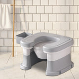 Maxbell Bathroom Squating Toilet Chair Compact Toilet Stool for Potty Bathroom Woman White Gray