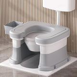 Maxbell Bathroom Squating Toilet Chair Compact Toilet Stool for Potty Bathroom Woman White Gray