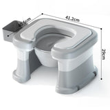 Maxbell Bathroom Squating Toilet Chair Compact Toilet Stool for Potty Bathroom Woman White Gray