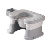 Maxbell Bathroom Squating Toilet Chair Compact Toilet Stool for Potty Bathroom Woman White Gray