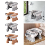 Maxbell Bathroom Squating Toilet Chair Compact Toilet Stool for Potty Bathroom Woman White Gray