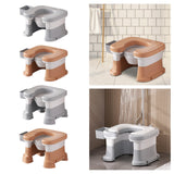 Maxbell Bathroom Squating Toilet Chair Compact Toilet Stool for Potty Bathroom Woman White Gray